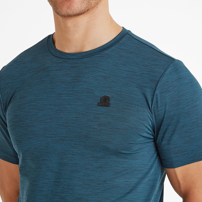 Boyton Mens Tech Short Sleeve Top - Petrol Green Marl