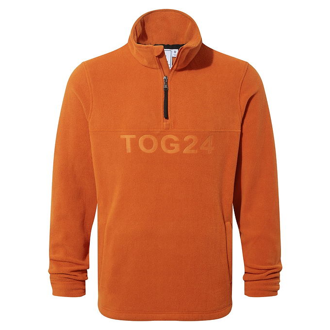 Brandon Mens Fleece Zip Neck - Dark Orange