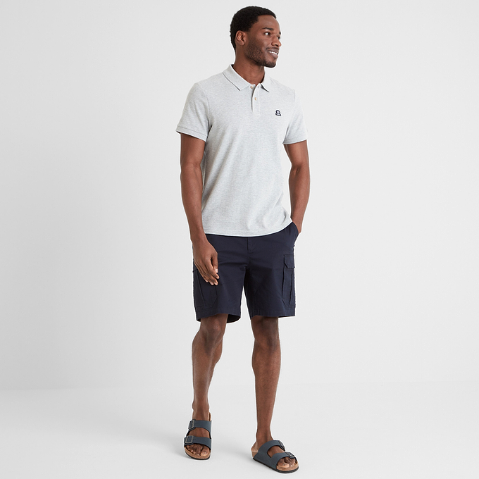Braunton Mens Polo Shirt - Light Grey Marl
