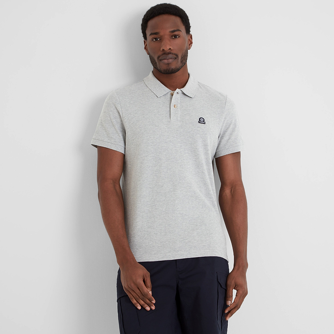 Braunton Mens Polo Shirt - Light Grey Marl