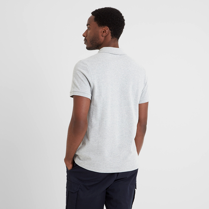 Braunton Mens Polo Shirt - Light Grey Marl