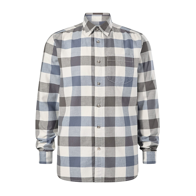 Bryson Mens Brushed Flannel Check Shirt - Ash Brown Check