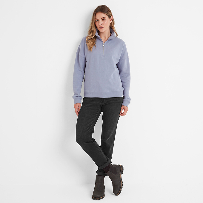Caldene Womens Quarter Zip Sweat - Faded Purple