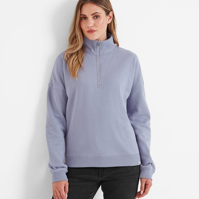 Caldene Womens Quarter Zip Sweat - Faded Purple