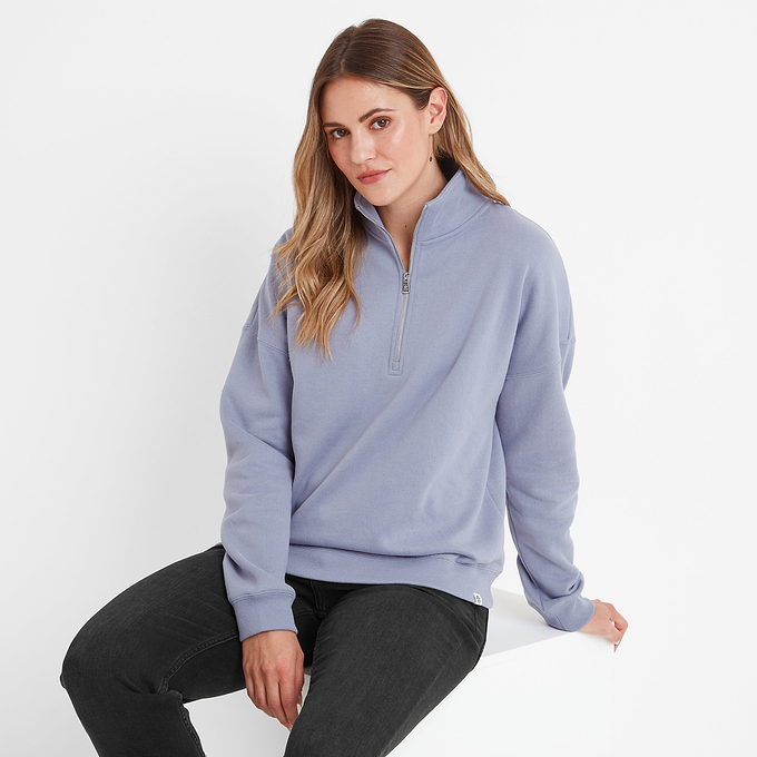 Caldene Womens Quarter Zip Sweat - Faded Purple
