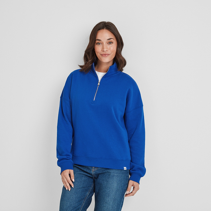 Caldene Womens Zip Neck Sweat - Ultra Marine Blue