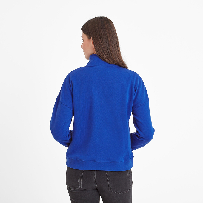 Caldene Womens Zip Neck Sweat - Ultra Marine Blue