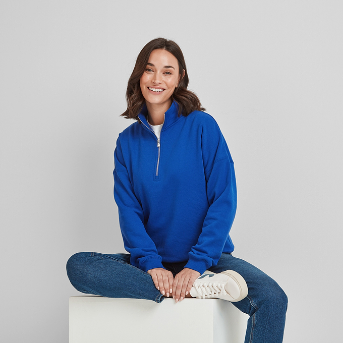 Caldene Womens Zip Neck Sweat - Ultra Marine Blue
