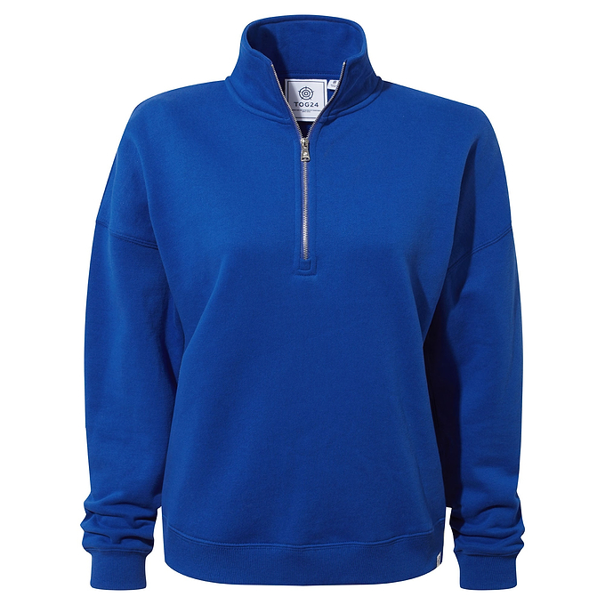 Caldene Womens Zip Neck Sweat - Ultra Marine Blue