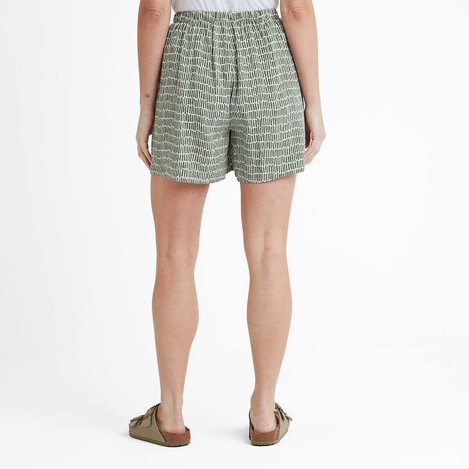 Callie Womens Shorts - Green Dash Print