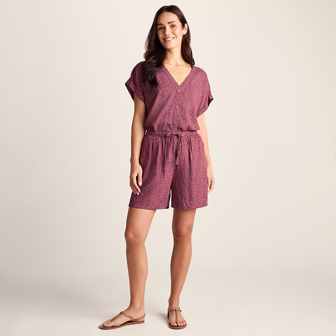 Callie Womens Ecoverse Shorts - Black Raspberry Wiggle Print