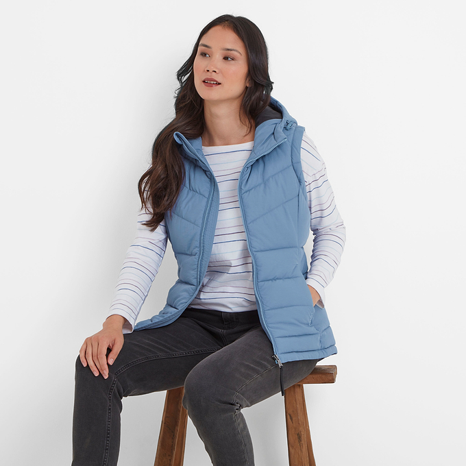 Calvo Womens Padded Gilet - Misty Blue