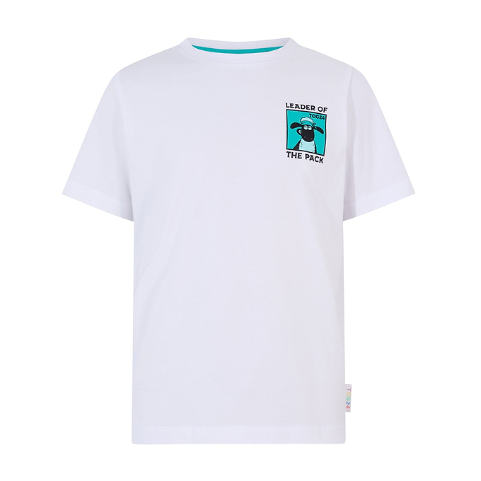 Cameroon Kids Shaun the Sheep T-Shirt - Optic White/Spearmint Green