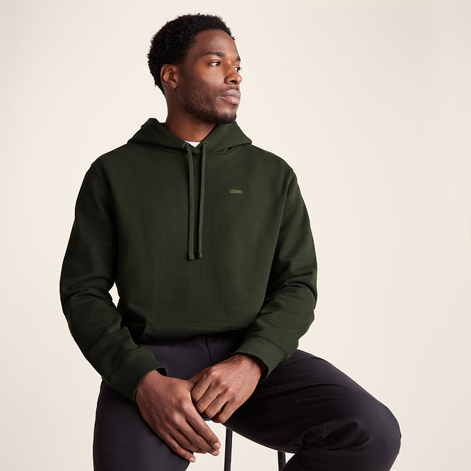 Carlton Mens Oversized Heavyweight 100% Cotton Hoody - Dark Olive Green