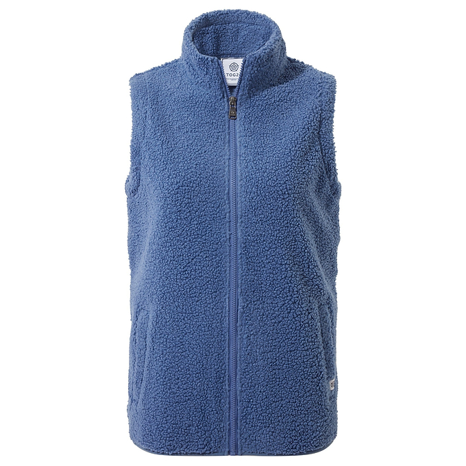 Carlan Womens Teddy Fleece Gilet - Blueberry