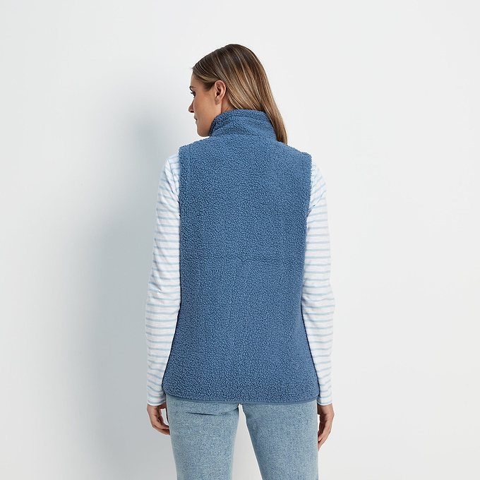 Carlan Womens Teddy Fleece Gilet - Blueberry