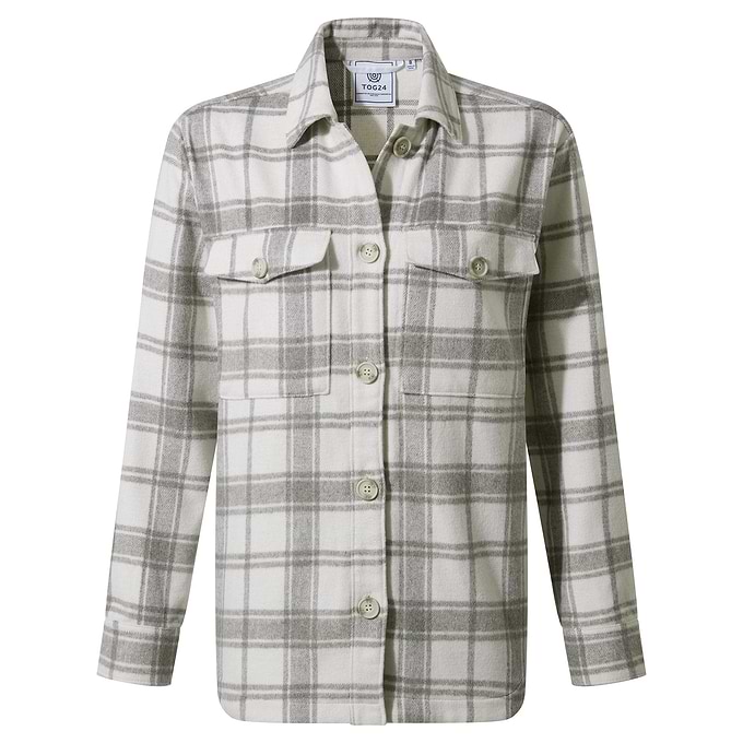 Carrie Womens Shacket - Light Grey Marl Check