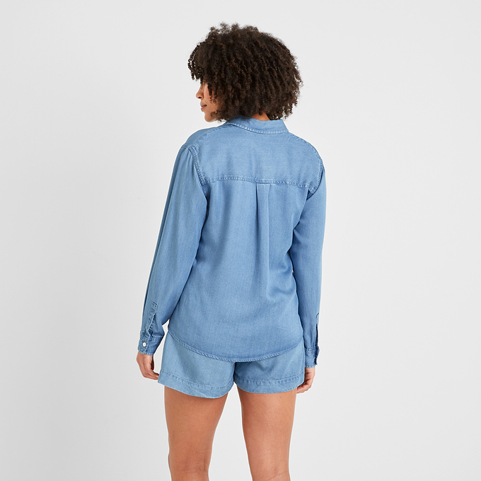 Casey Womens Shirt Long Sleeve - Faded Indigo