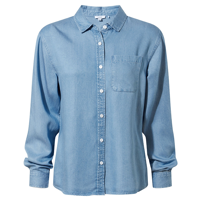 Casey Womens Shirt Long Sleeve - Faded Indigo
