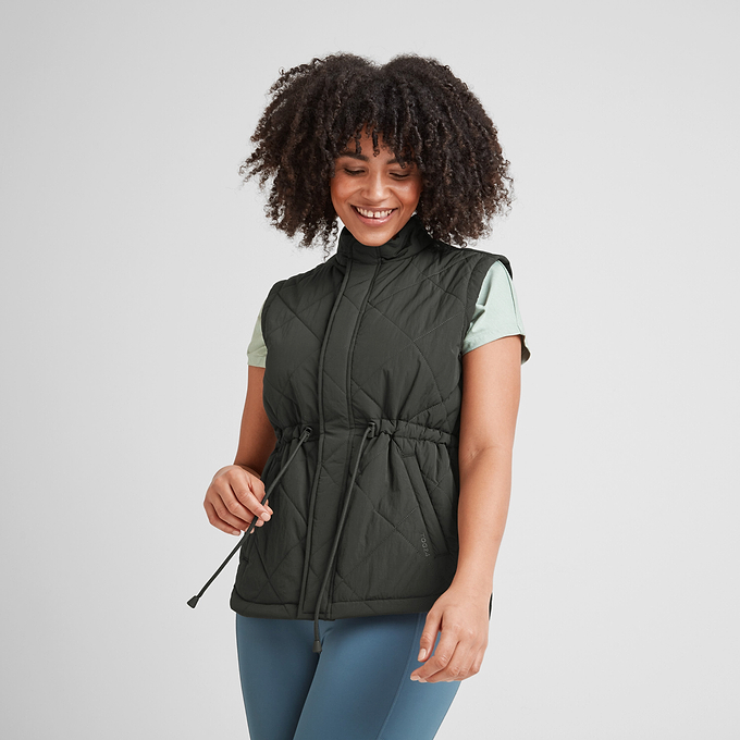 Cassly Womens Padded Gilet - Washed Black