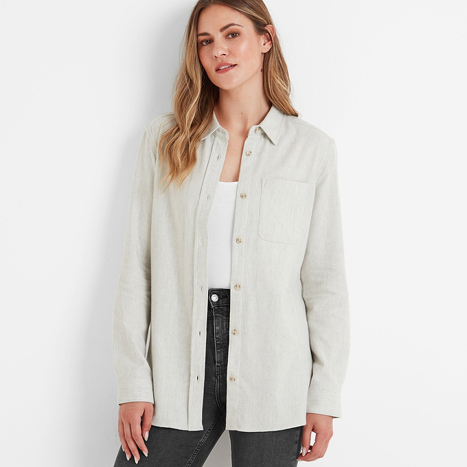 Caswell Womens Long Sleeve Shirt - Vanilla