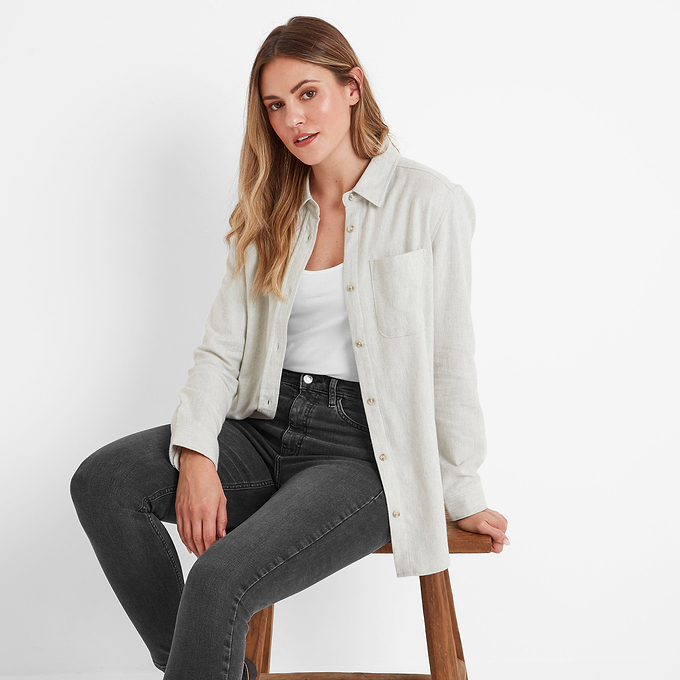 Caswell Womens Long Sleeve Shirt - Vanilla