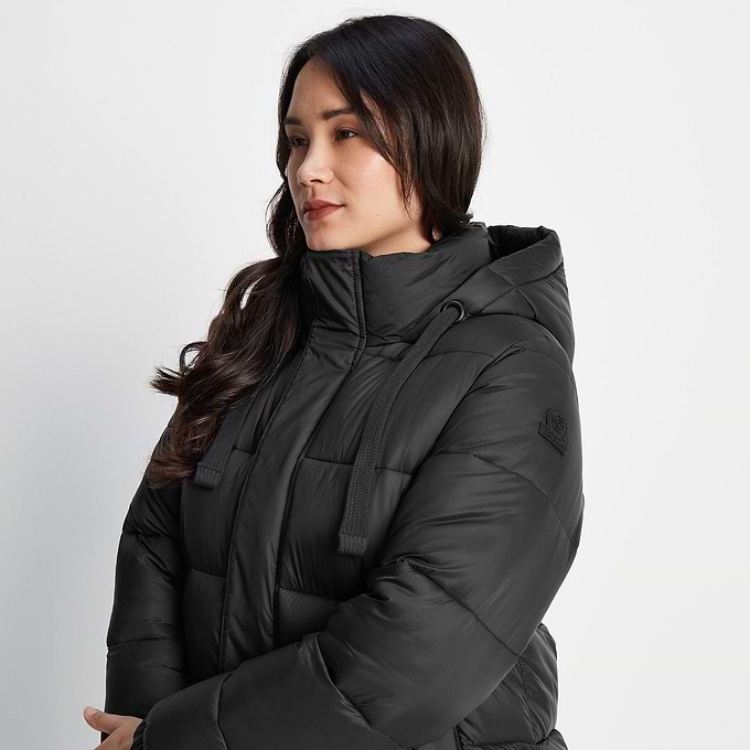 Cautley Womens Long Padded Shower Resistant Jacket - Black