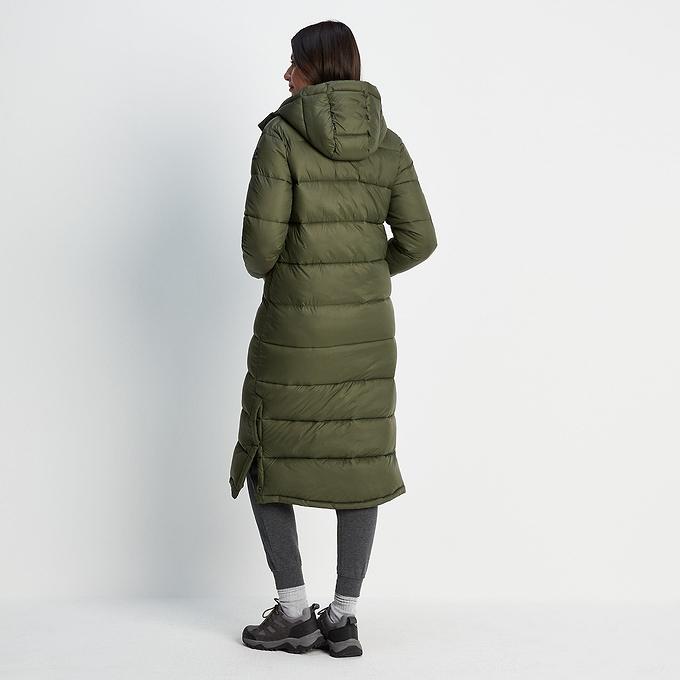 Cautley Womens Long Padded Shower Resistant Jacket - Khaki