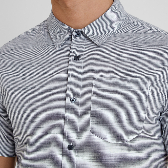 Christos Mens Shirt - Dark Indigo Stripe