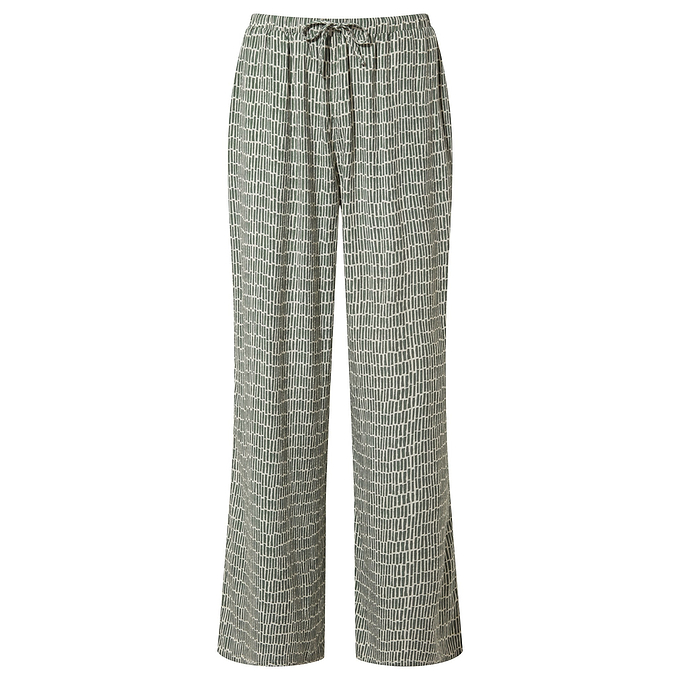 Christina Womens Trousers - Green Dash Print