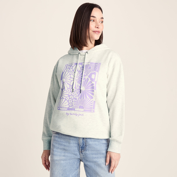 Ciara Womens Supersoft Relaxed Fit Hoody - Ice Grey Marl