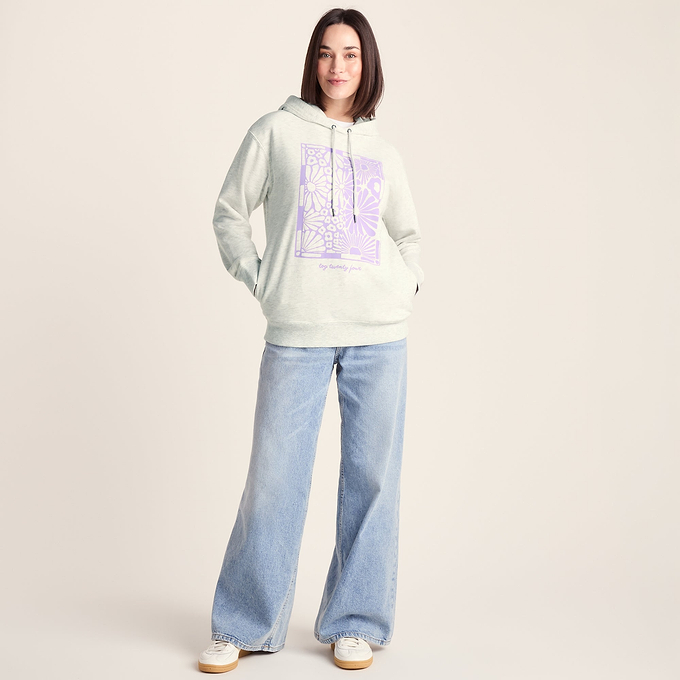 Ciara Womens Supersoft Relaxed Fit Hoody - Ice Grey Marl