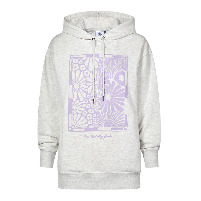 Ciara Womens Supersoft Relaxed Fit Hoody - Ice Grey Marl