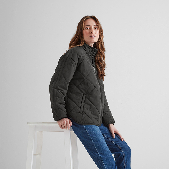 Cirnan Womens Packaway Padded Jacket - Washed Black