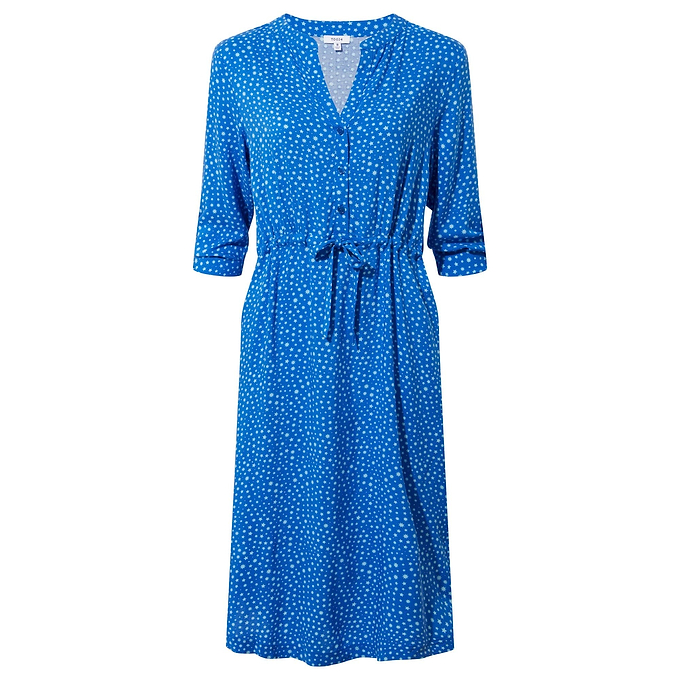 Claudia Womens Shirt Dress - Mykonos Blue Star Print