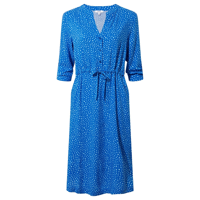 Claudia Women's Shirt Dress in Mykonos Blue Star Print | TOG24 Claudia Women's Shirt Dress in Mykonos Blue Star Print | TOG24