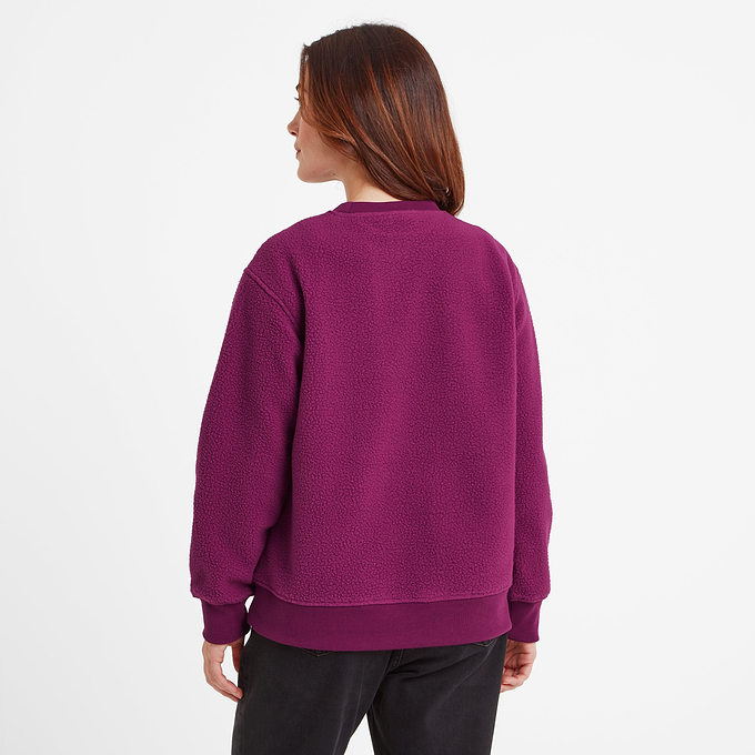 Clayborne Womens Sherpa Sweat - Purple Berry