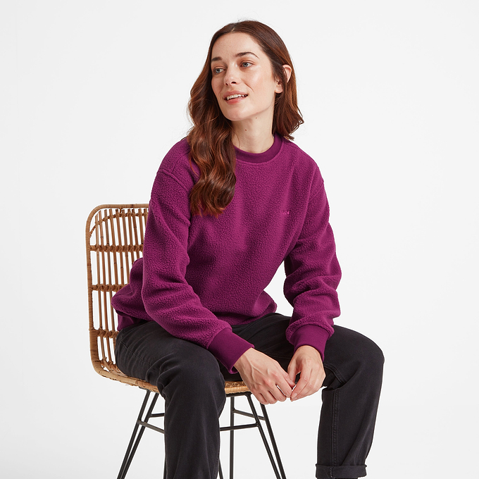 Clayborne Womens Sherpa Sweat - Purple Berry