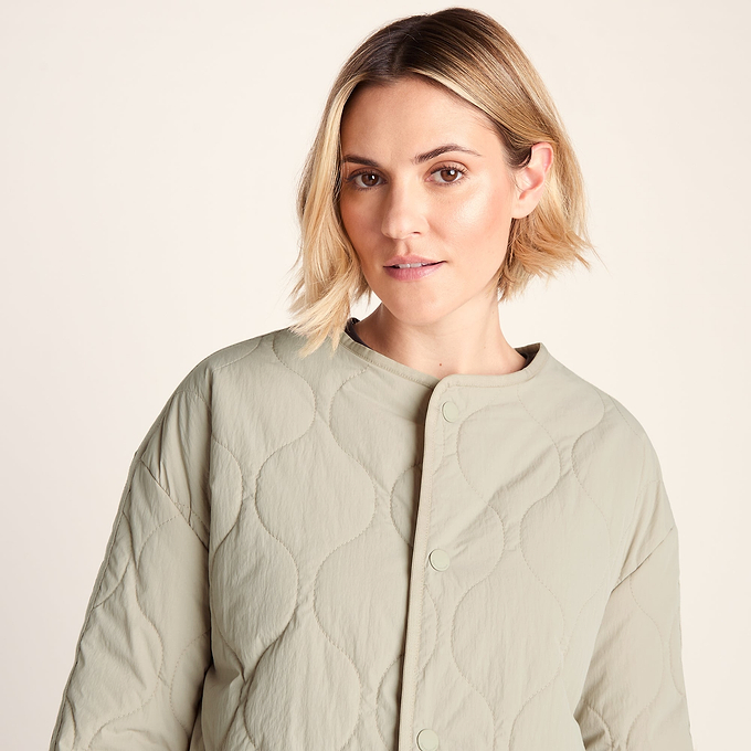 Cleadon Womens Relaxed Fit Shower Resistant Lightweight Insulated Jacket - Cool Beige