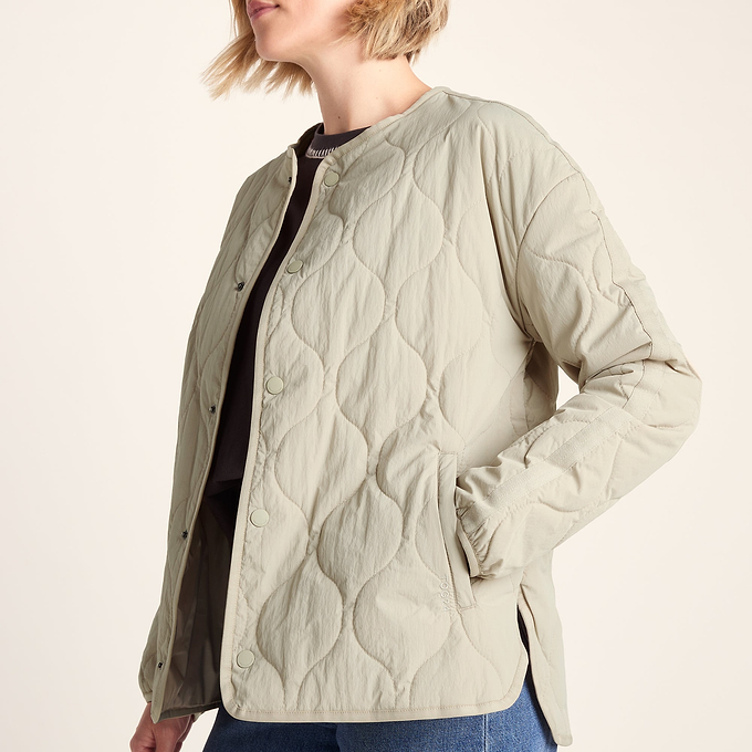 Cleadon Womens Relaxed Fit Shower Resistant Lightweight Insulated Jacket - Cool Beige