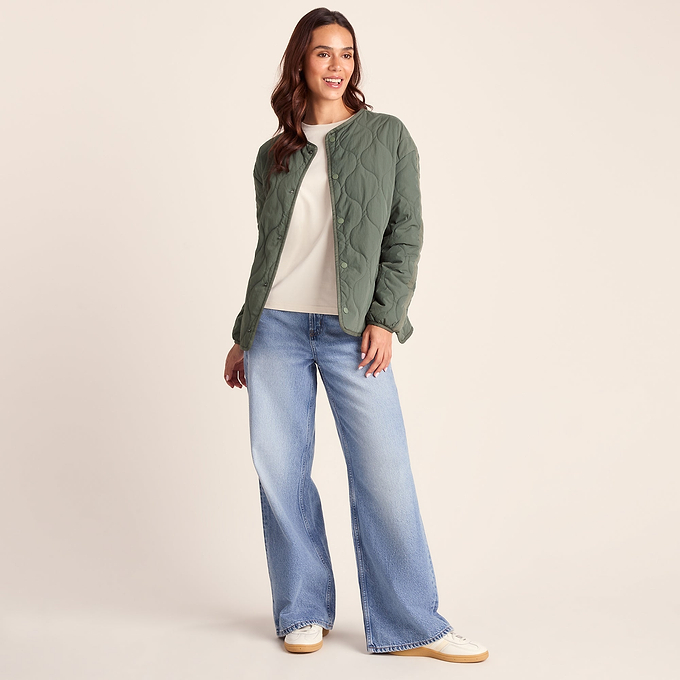 Cleadon Womens Relaxed Fit Shower Resistant Lightweight Insulated Jacket - Pale Khaki