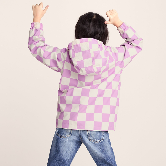 Cohampshire Kids Shaun the Sheep Waterproof Jacket - Lilac Haze/White Checkerboard