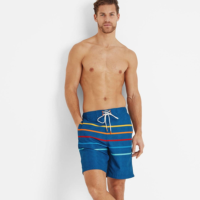 Colton Mens Swimming Shorts - Steel Blue Marl