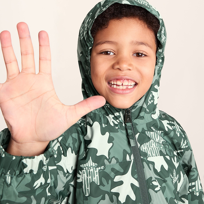 Copley Kids Waterproof Jacket - Oak Leaf Print