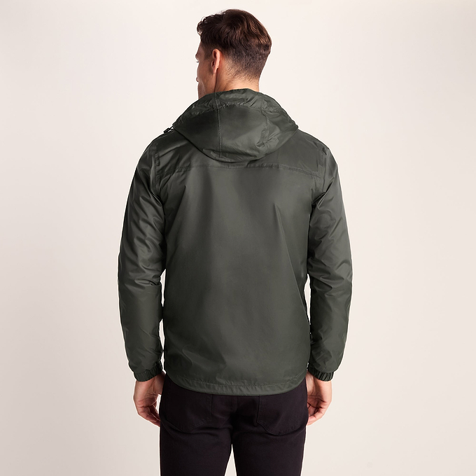 Craven Mens Waterproof Packaway Jacket - Dark Khaki