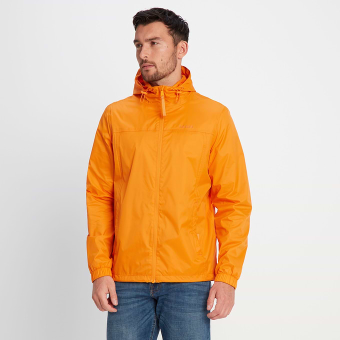 Craven Mens Waterproof Packaway Jacket - Orange Sunset
