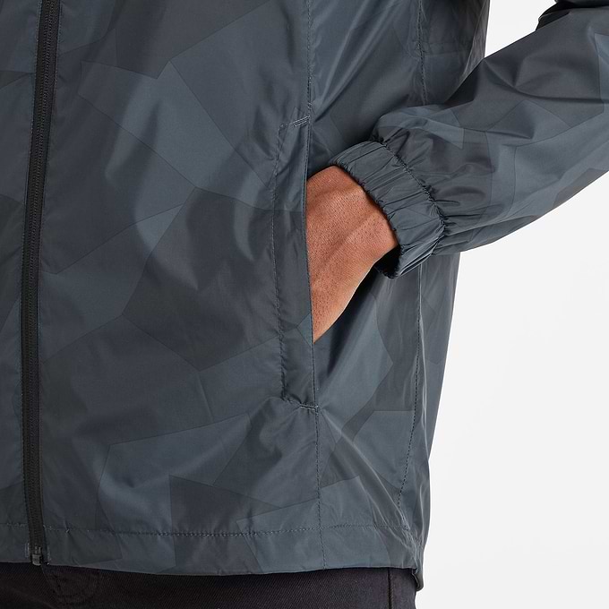 Craven Mens Waterproof Packaway Jacket - Dark Indigo Block Camo Print