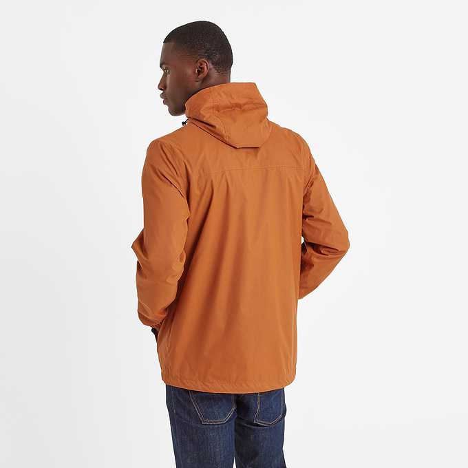 Craven Mens Waterproof Packaway Jacket - Dark Orange