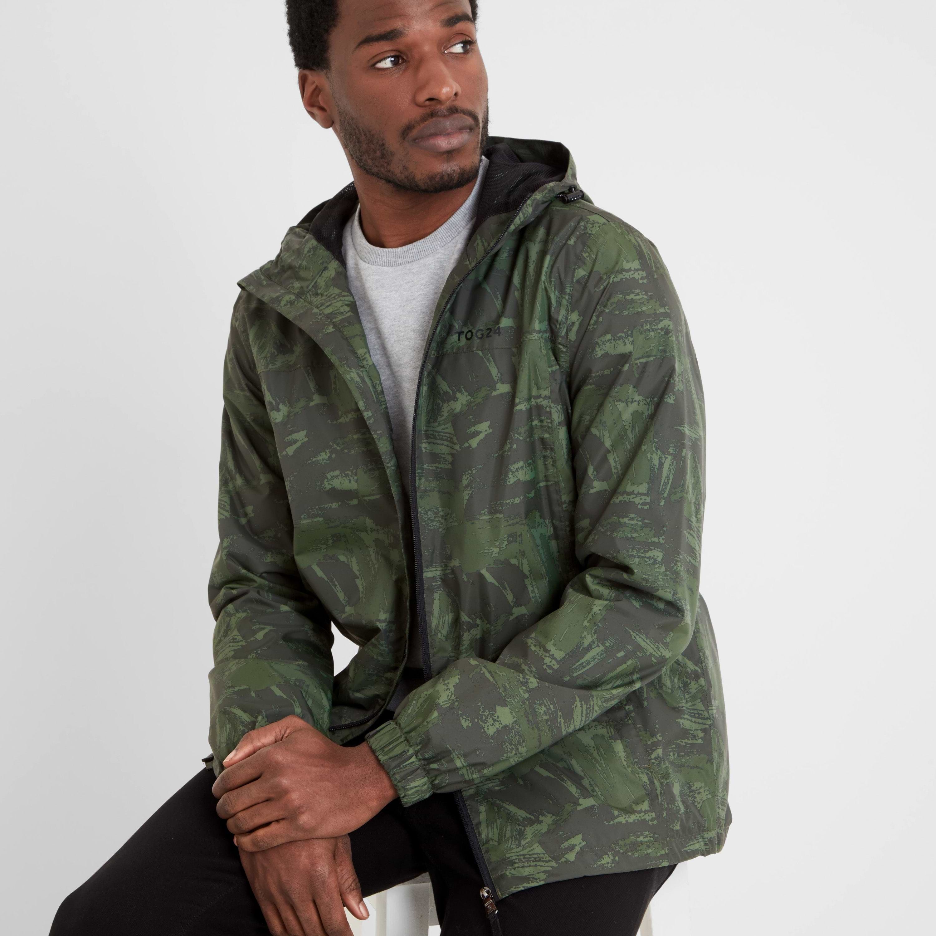 Craven Mens Waterproof Packaway Jacket in Forage Green | TOG24