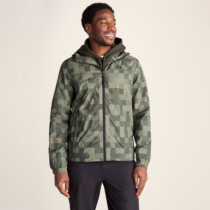 Craven Mens Waterproof Packaway Jacket - Green Pixel